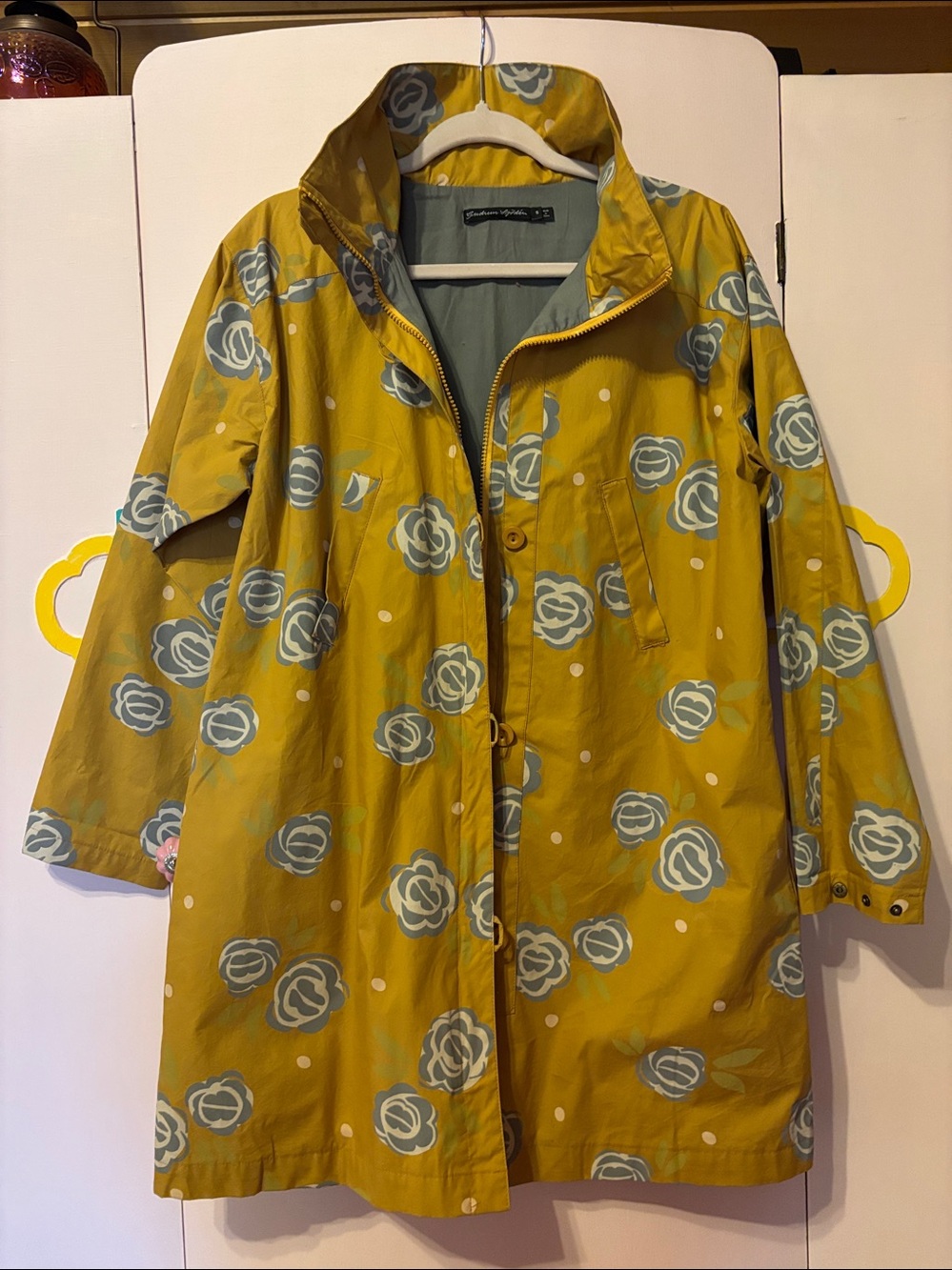 Gudrun Sjoden Mustard Floral Print Lightweight Woman’s Coat